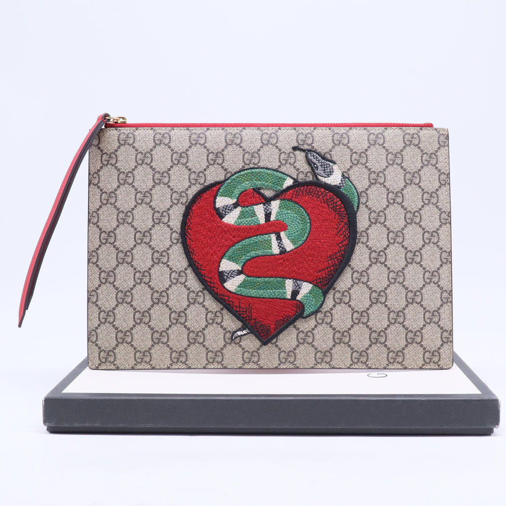 GG Supreme Kingsnake Heart Pouch Bag W20652