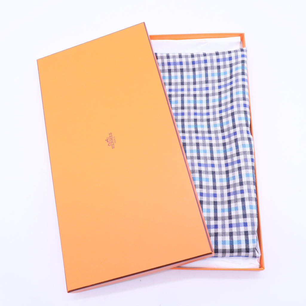 Cashmere/Silk Multicolor Gingham Check Scarf W20122