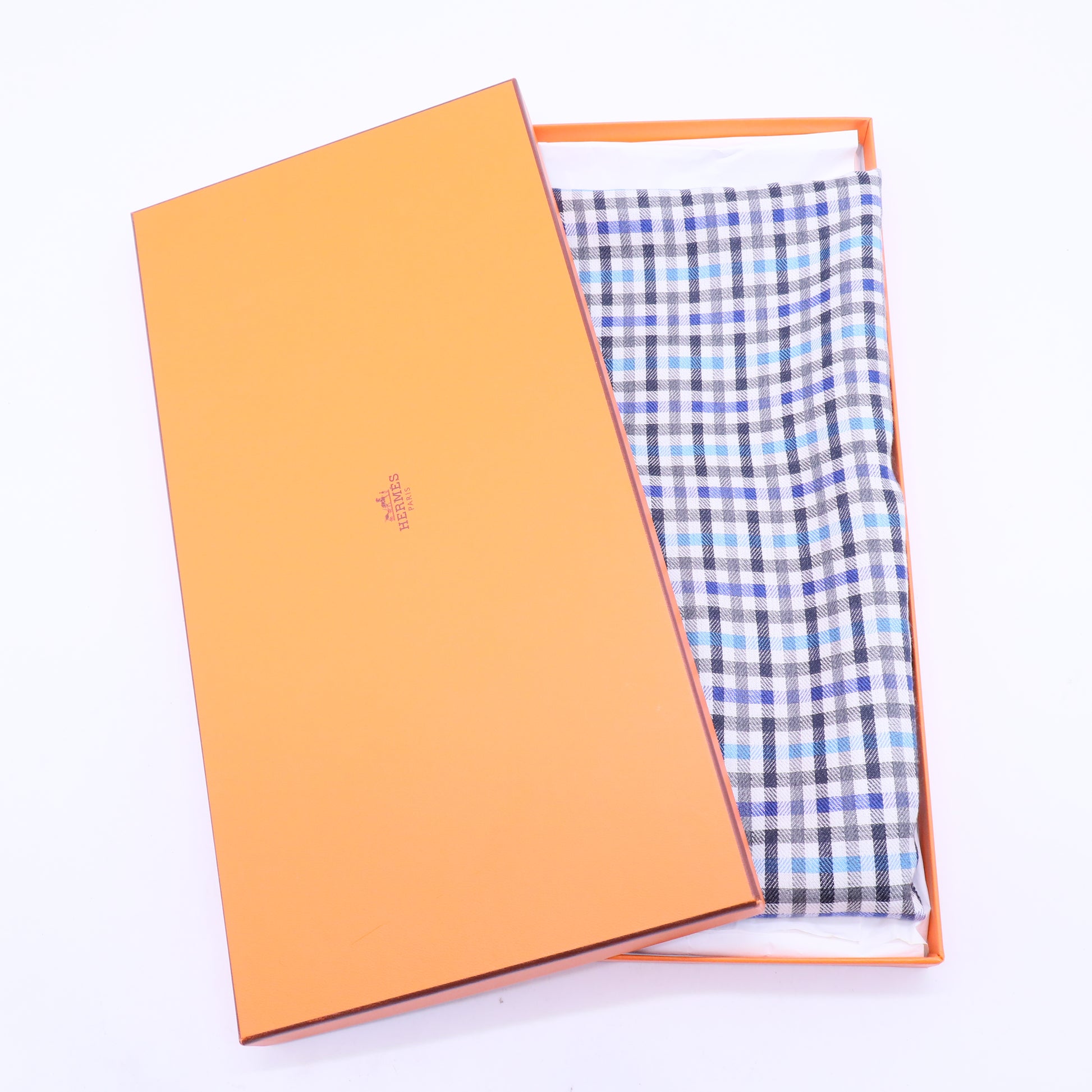 Cashmere/Silk Multicolor Gingham Check Scarf W20122