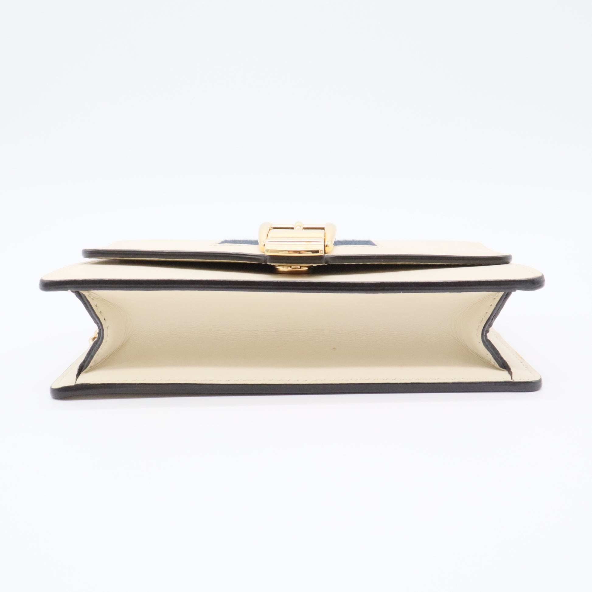 Calfskin Web Medium Sylvie Top Handle Bag White