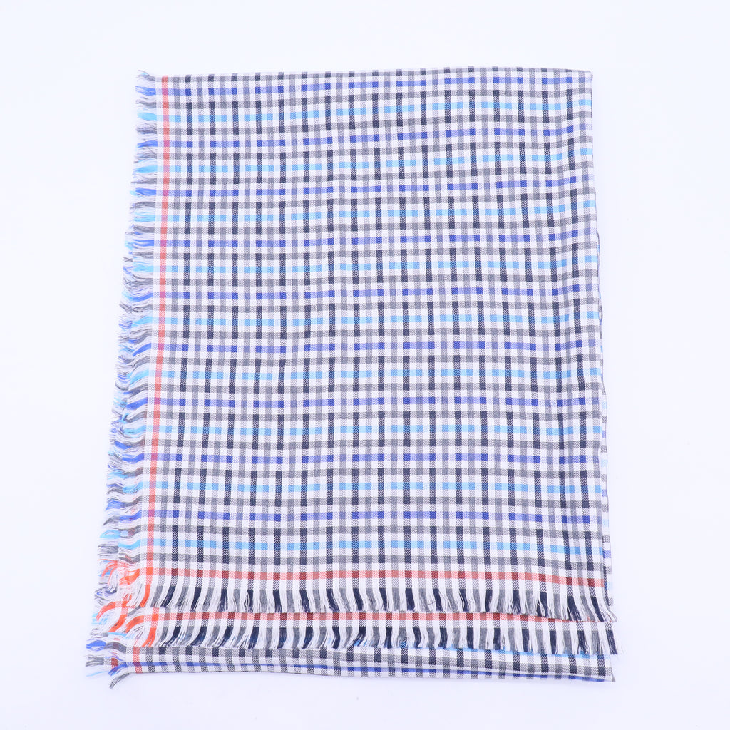 Cashmere/Silk Multicolor Gingham Check Scarf W20122