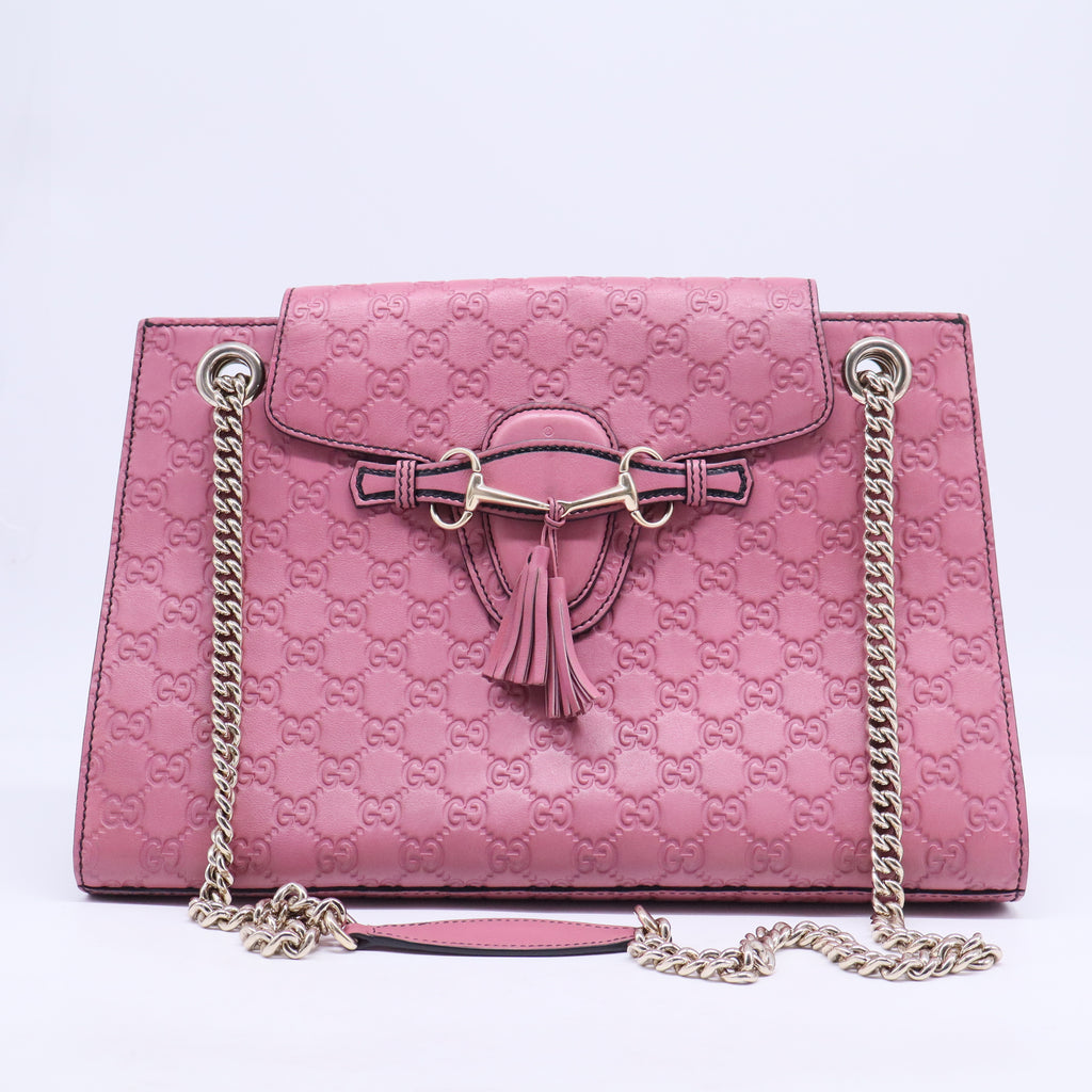 Emily Chain Flap Shoulder Bag Guccissima Leather Large B20655