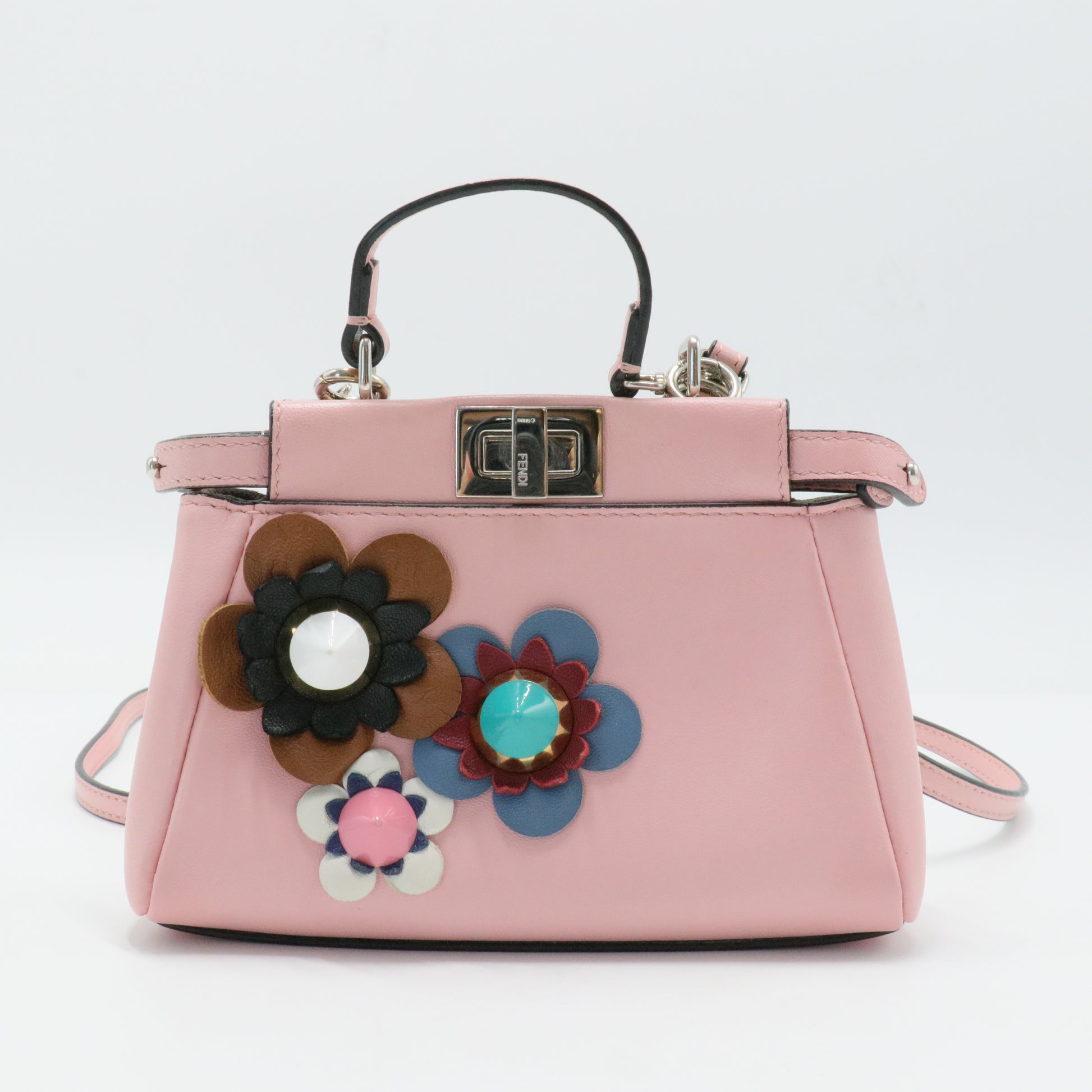Peekaboo Bag Floral Embellished Leather Micro