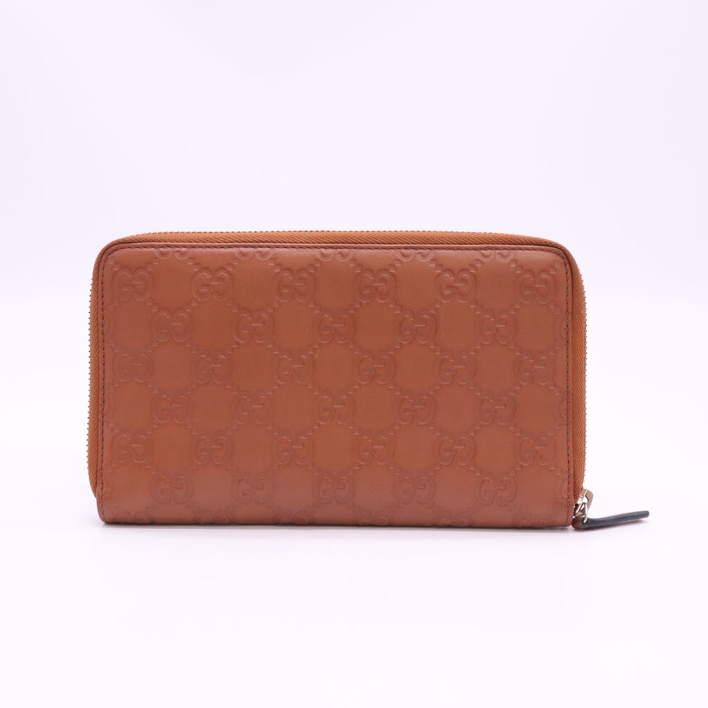 Guccissima Zip Around Wallet Natural Brown W23435