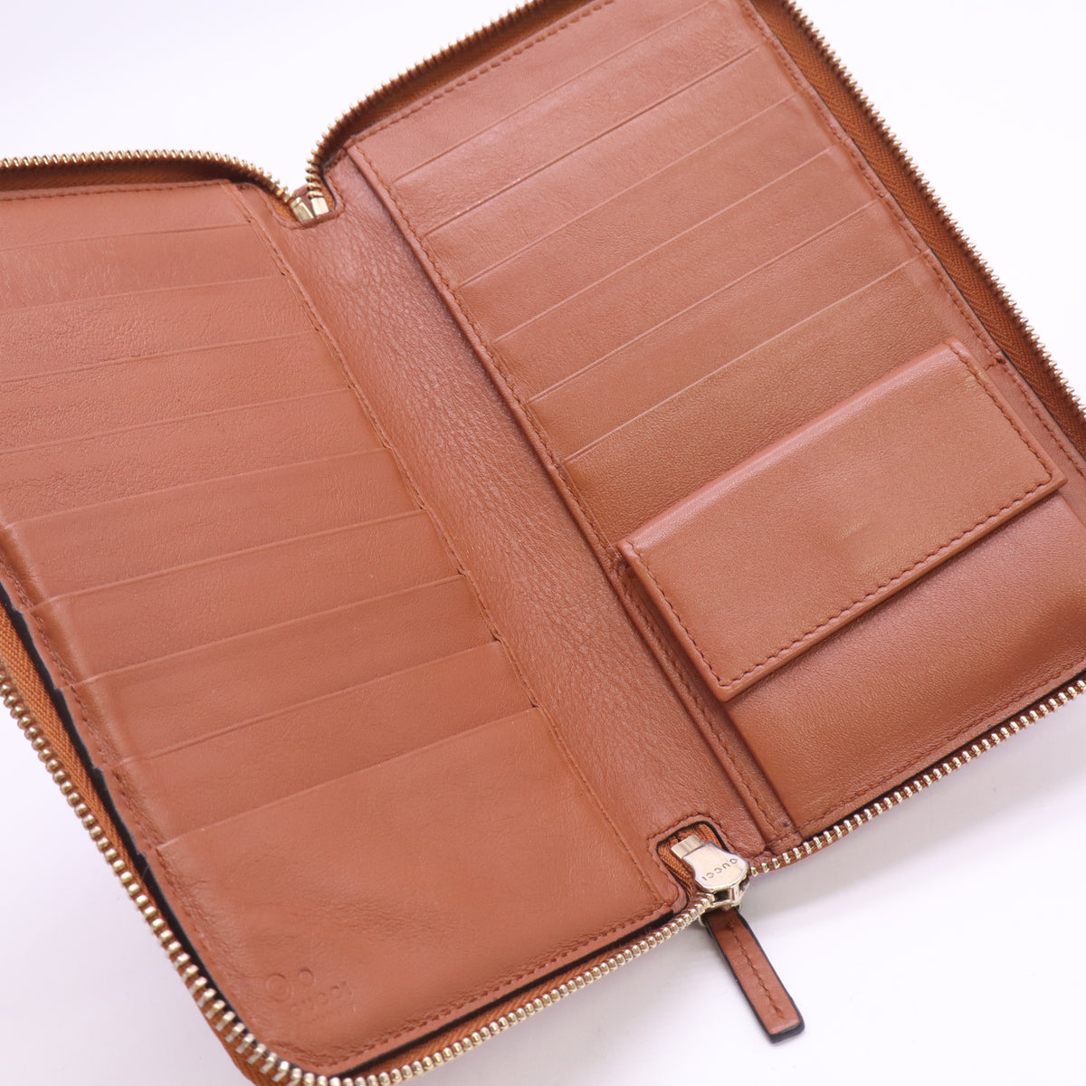 Guccissima Zip Around Wallet Natural Brown W23435