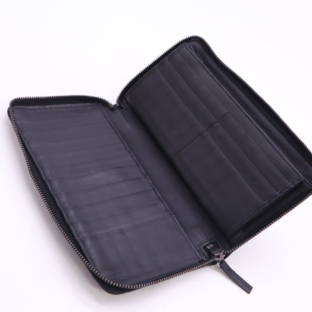 Gucci Guccissima Leather Zip Around Continental Wallet W23612