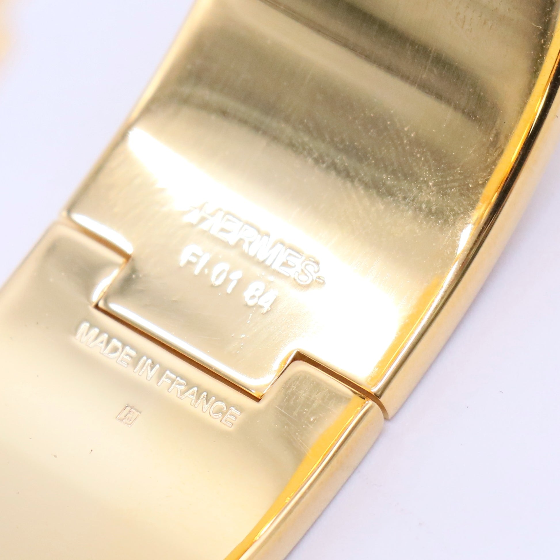 Gold-Plated White Enamel Clic Clac H Bracelet w/ Box W20092