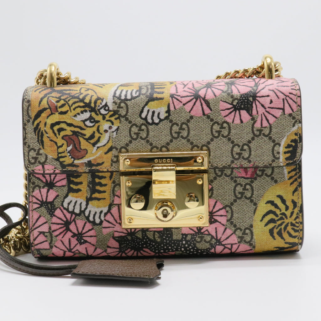 GG Supreme Monogram Bengal Small Padlock Shoulder Bag