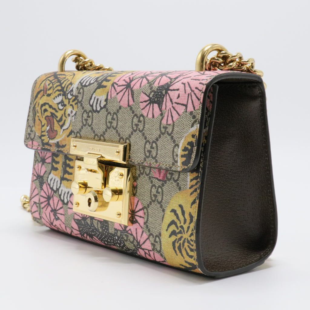 GG Supreme Monogram Bengal Small Padlock Shoulder Bag