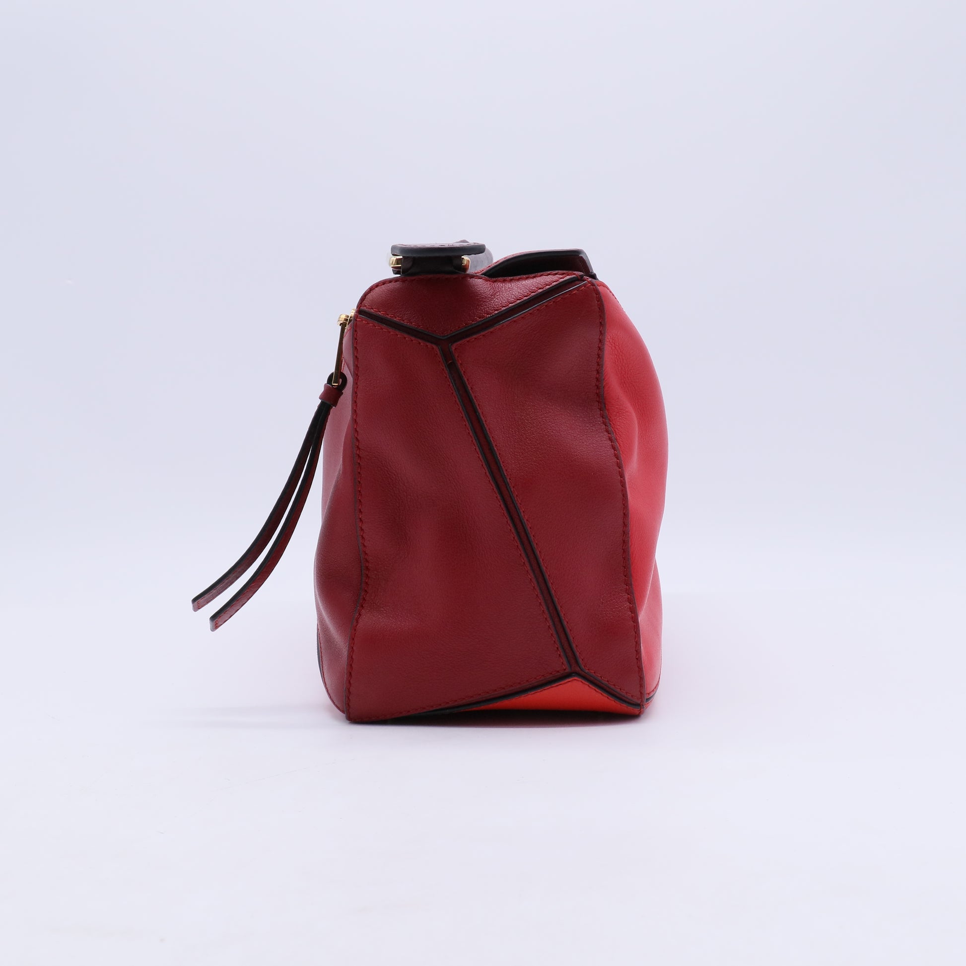 Red Grained Calfskin Leather Medium Puzzle Bag B21672