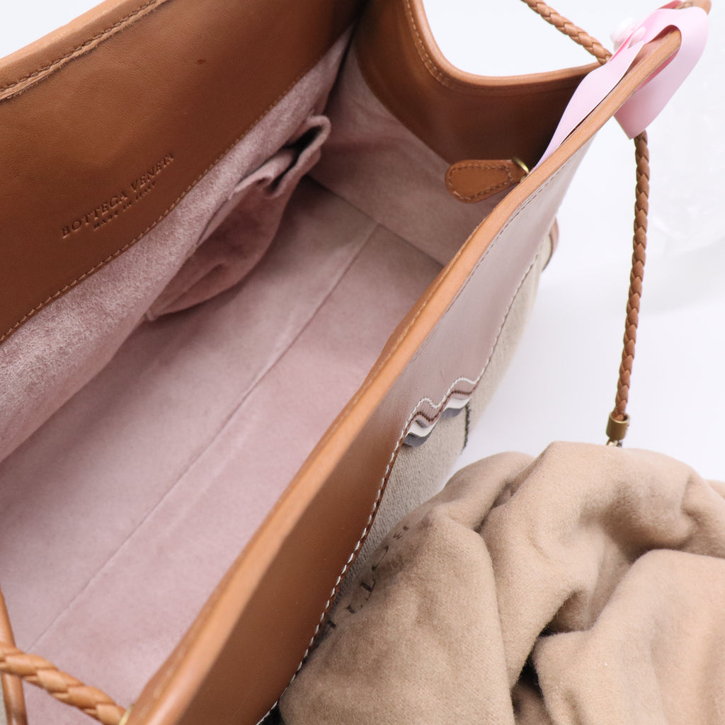 Bottega Veneta Chain Strap Bag in Beige Canvas Twins LDJ3420