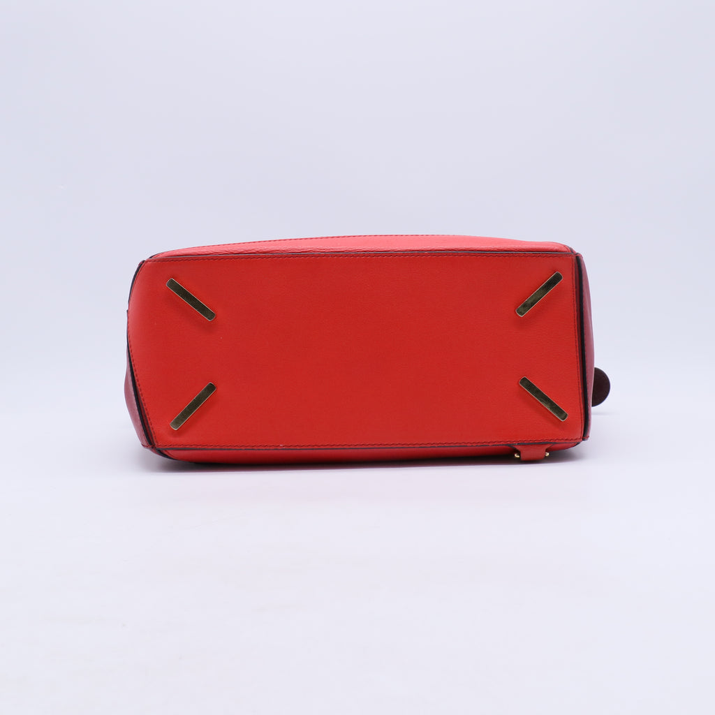 Red Grained Calfskin Leather Medium Puzzle Bag B21672