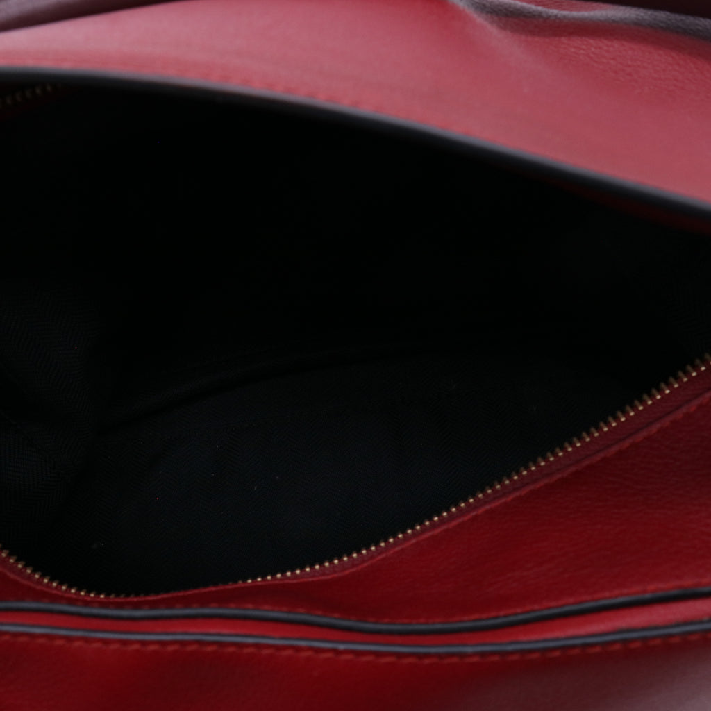 Red Grained Calfskin Leather Medium Puzzle Bag B21672
