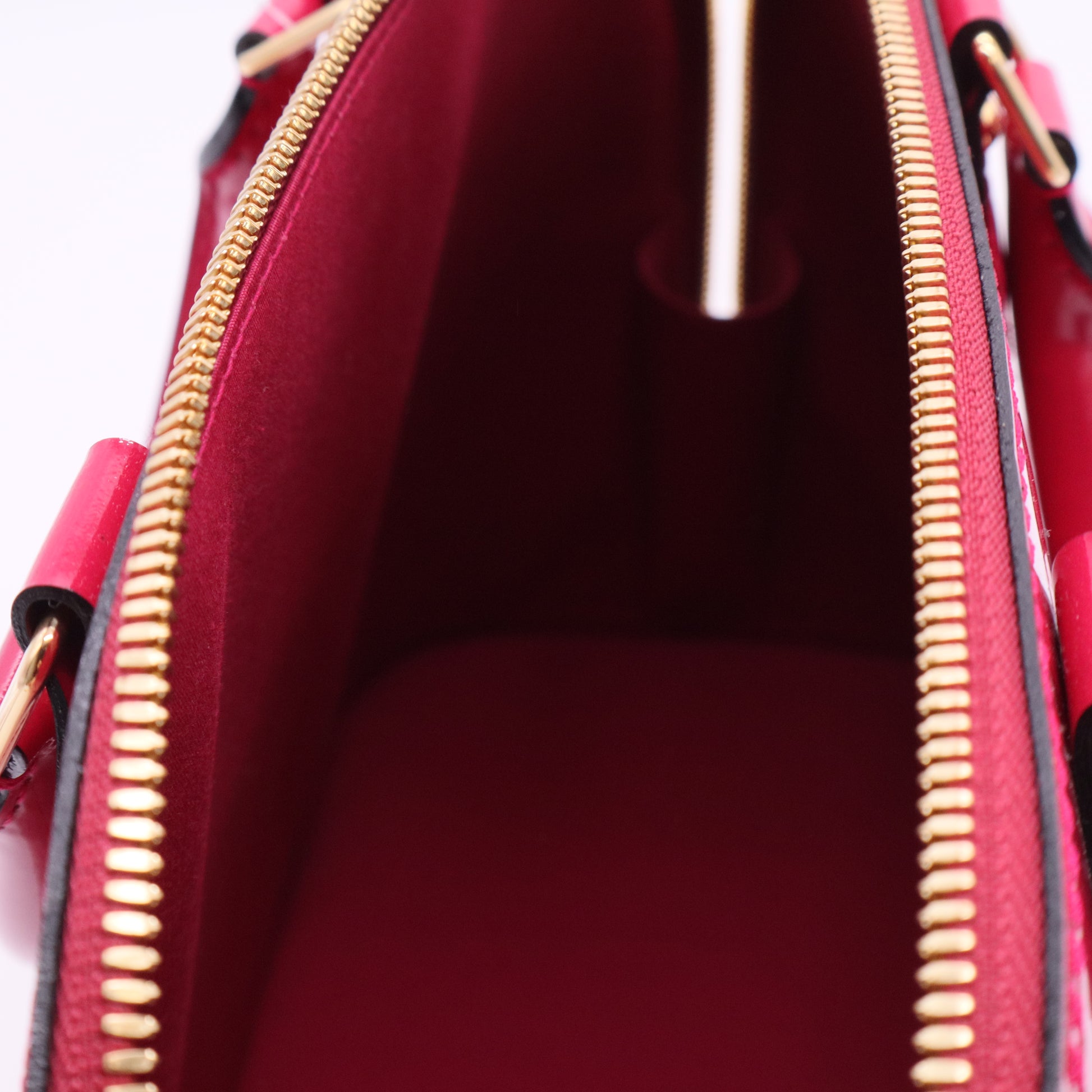 Rose Indian Monogram Vernis Alma PM Bag twins