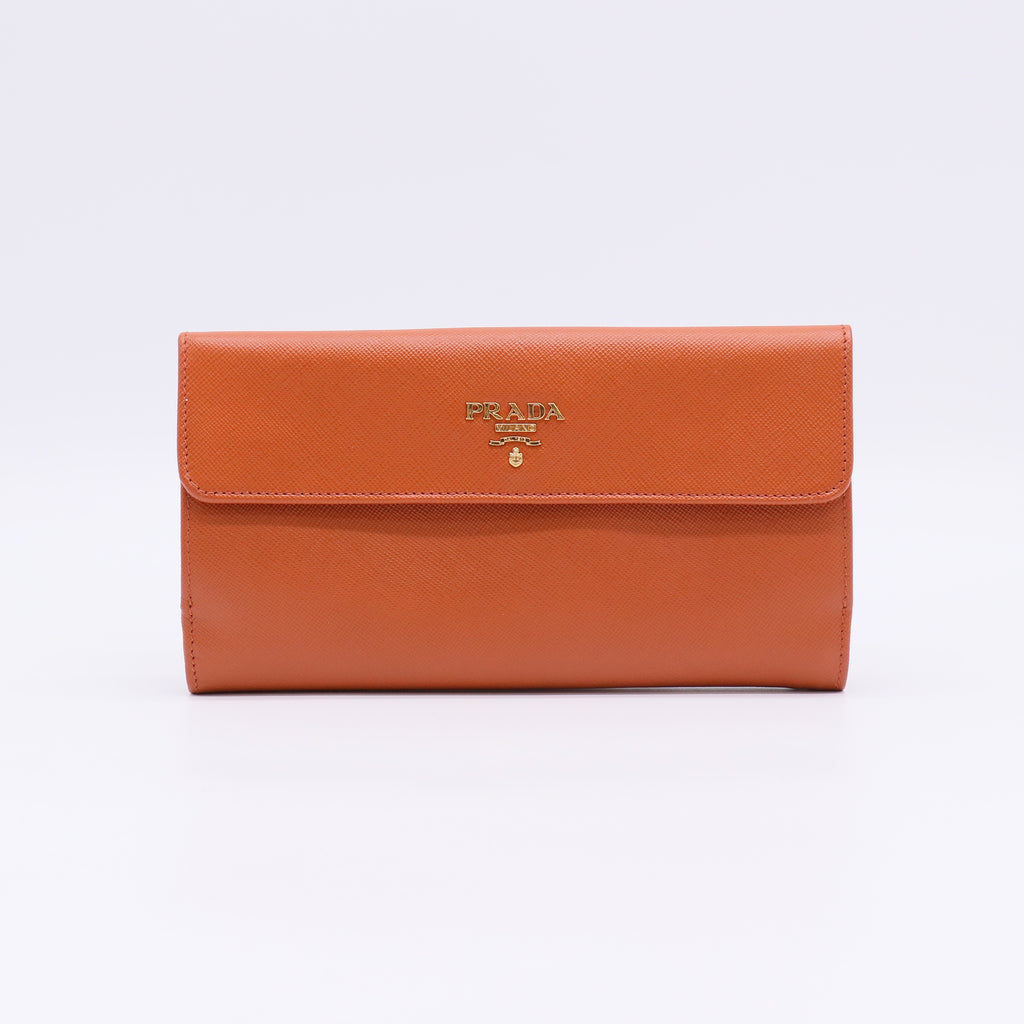 Prada Saffiano Leather Continental Flap Wallet W22333