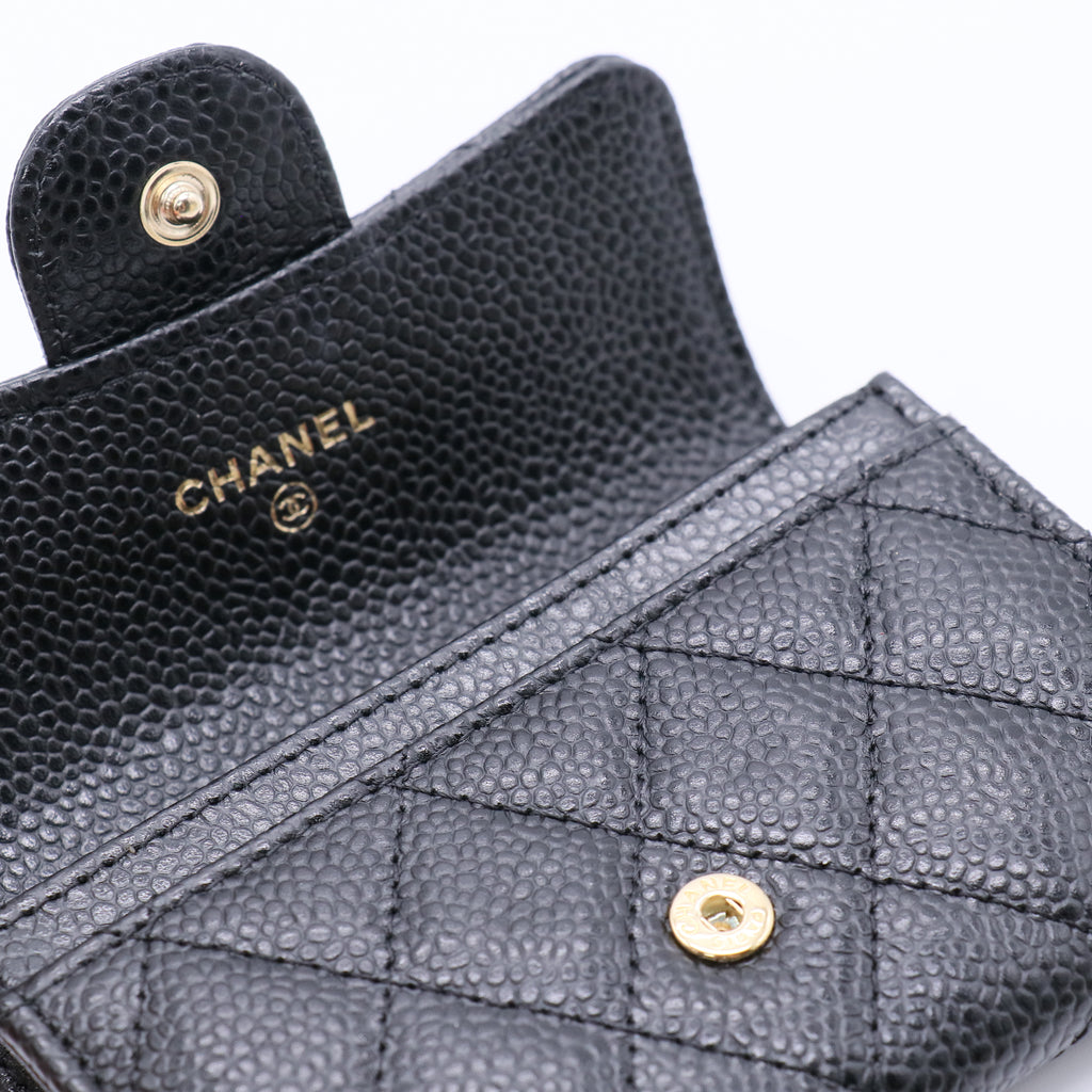 Classic Flap Card Holder Caviar Twins