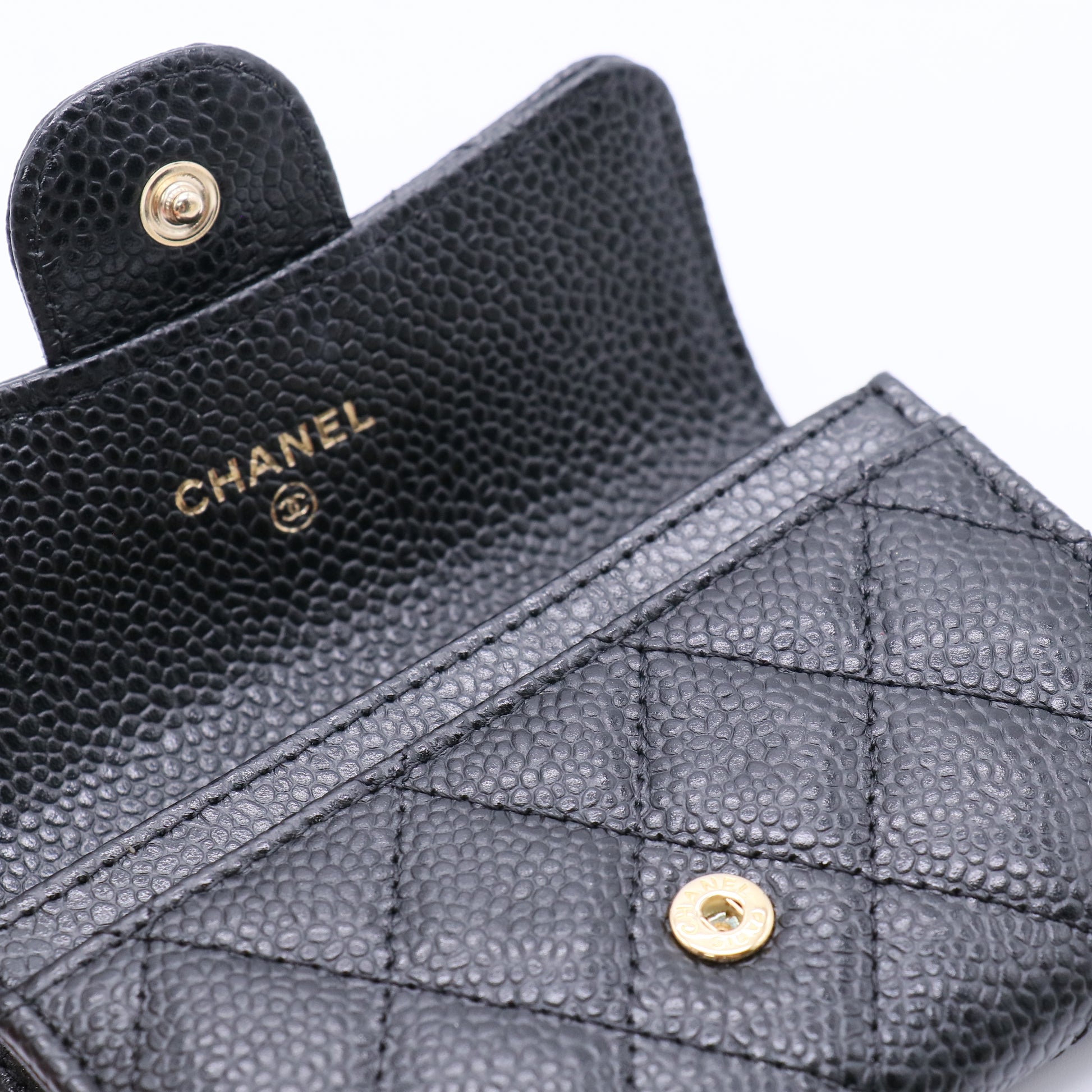 Classic Flap Card Holder Caviar Twins