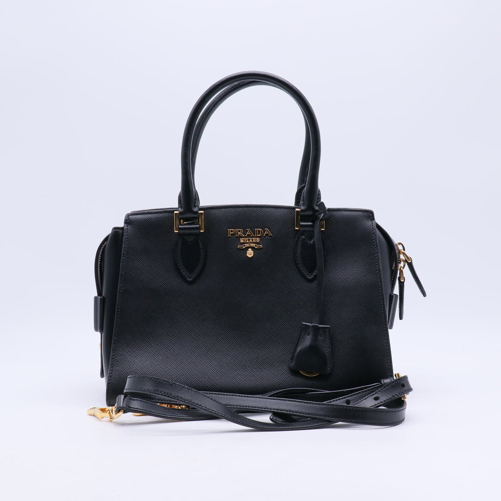 Convertible Open Tote Saffiano with Soft Calf Small B20337