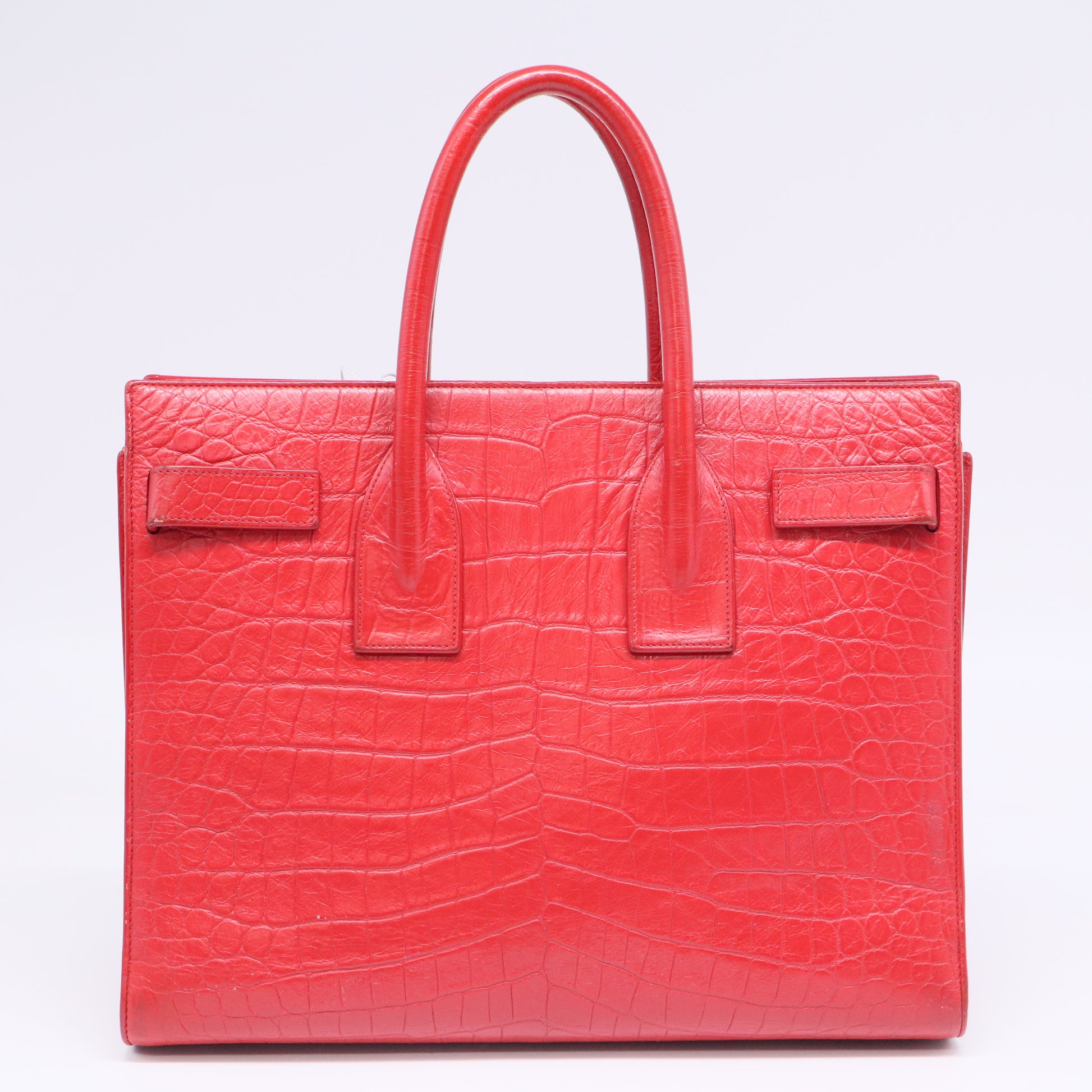 Red Crocodile Embossed Leather Small Sac de Jour Tote Bag twins LDJ3418