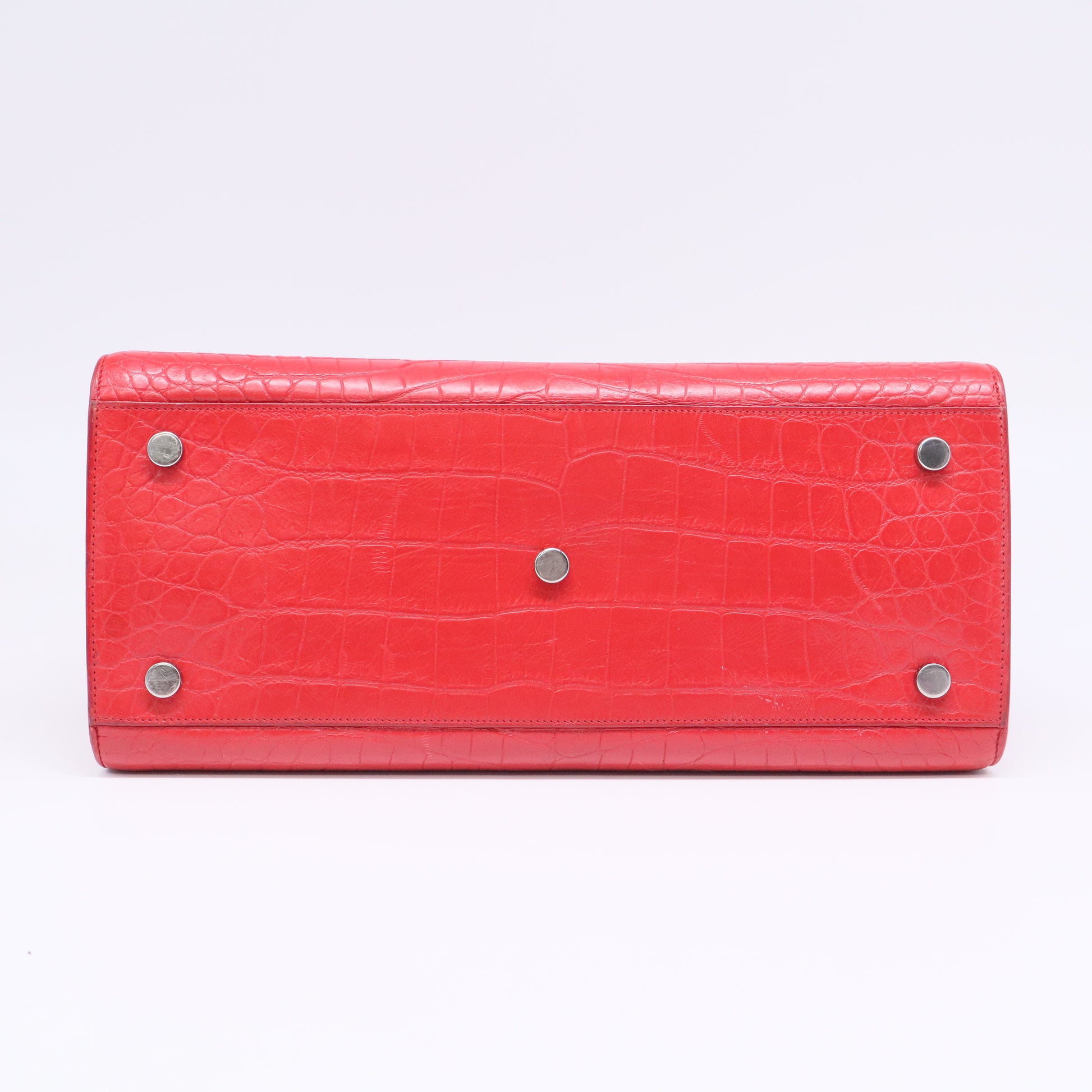 Red Crocodile Embossed Leather Small Sac de Jour Tote Bag twins LDJ3418