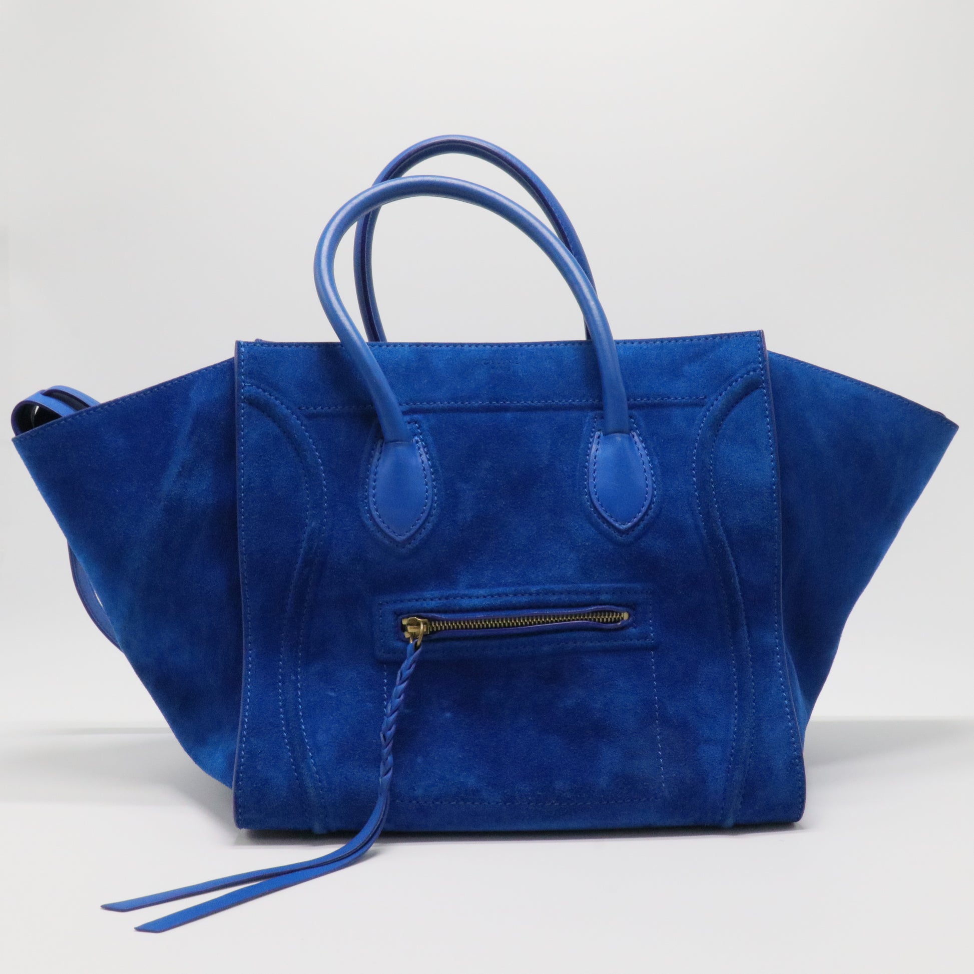 Suede Leather Small Phantom Luggage Tote