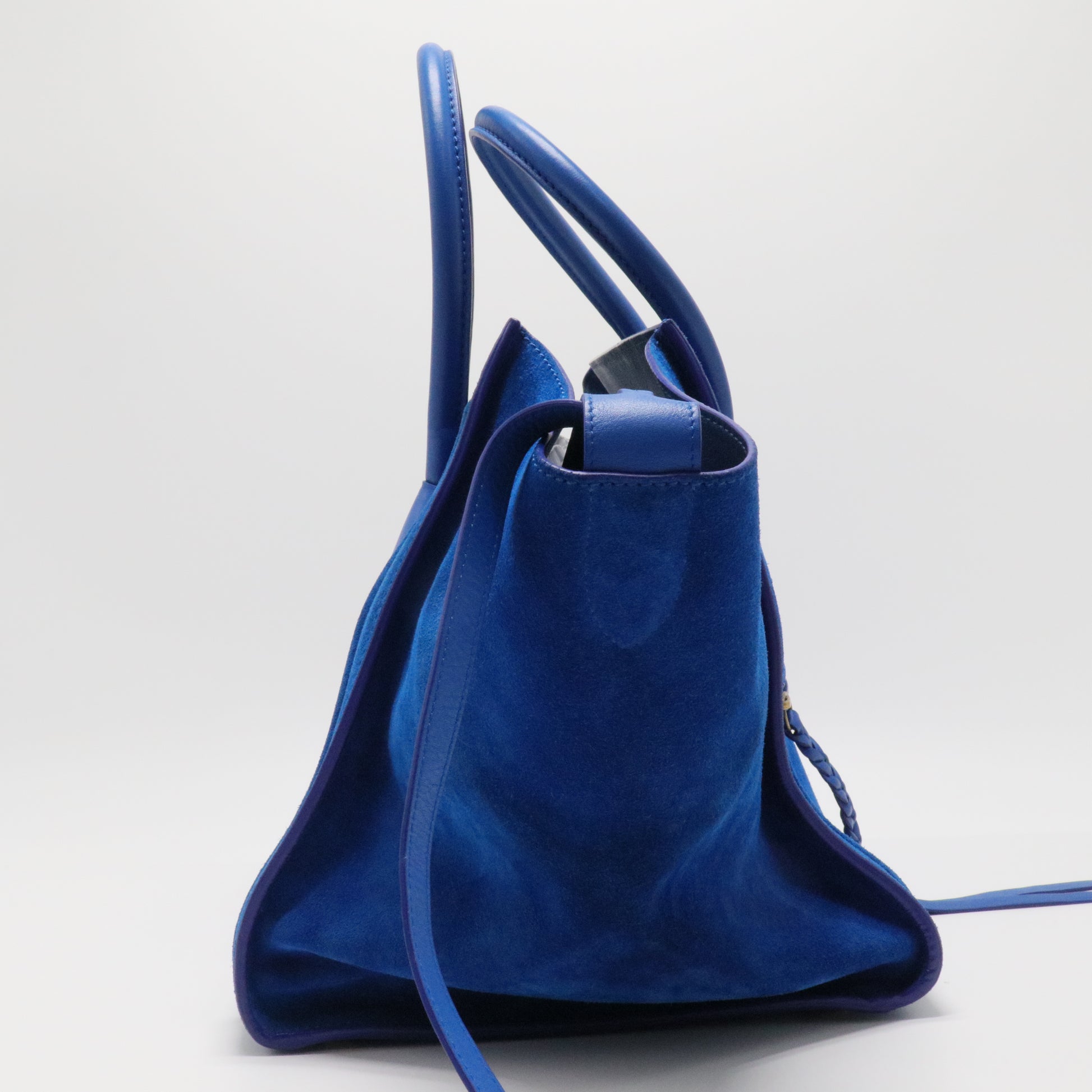 Suede Leather Small Phantom Luggage Tote