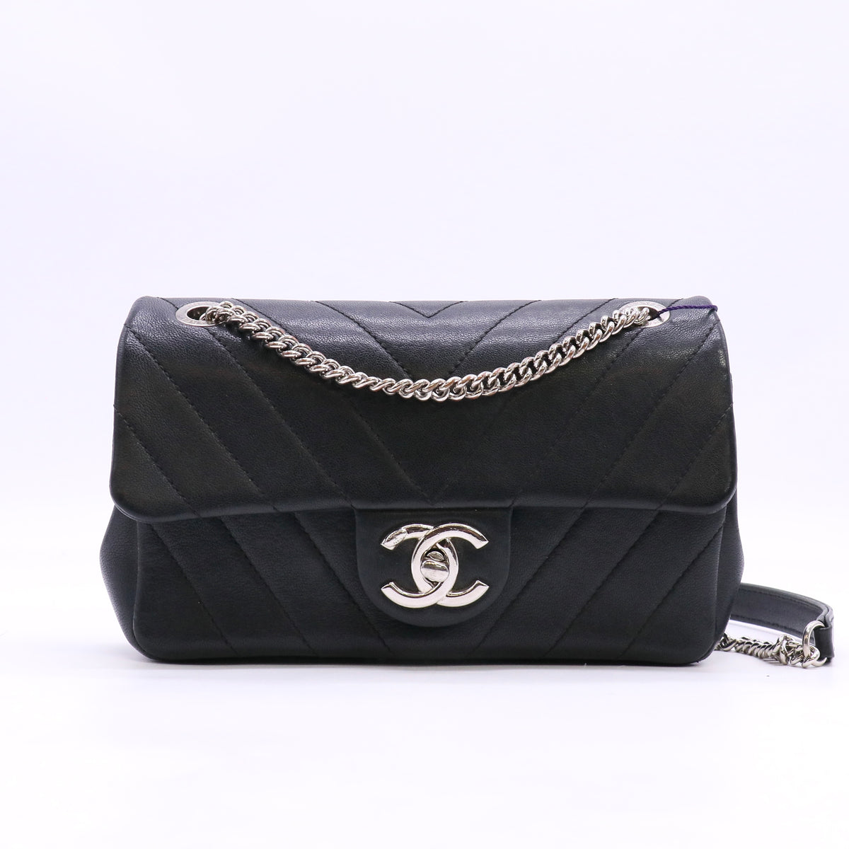 Chanel Mini CC Chevron Calfskin Single Flap Twins LDZ1581