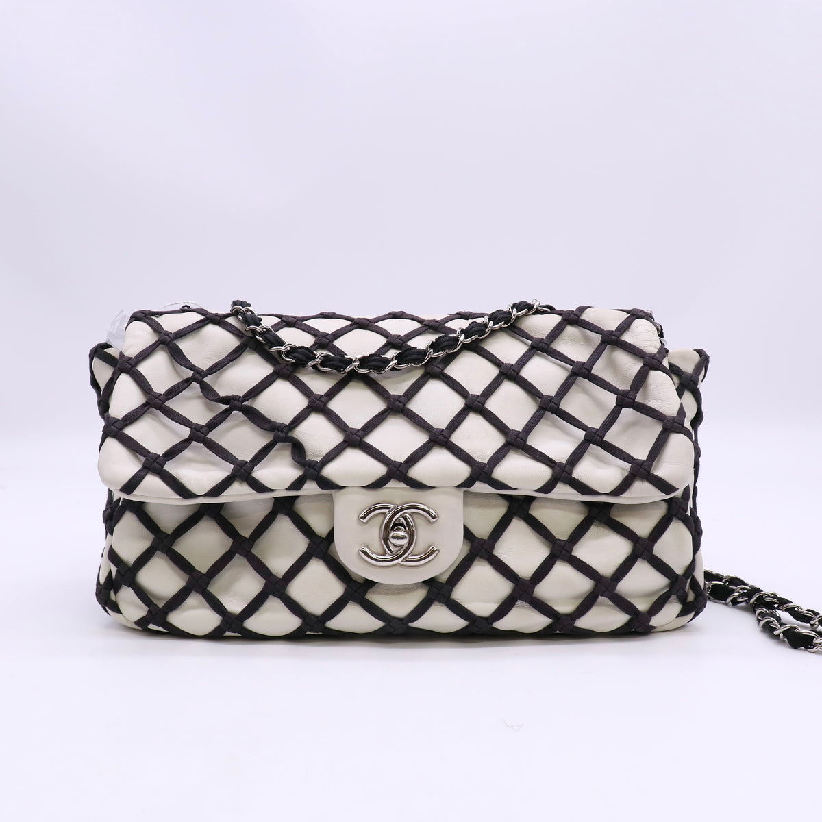 Chanel Lambskin Jumbo Canebiers Net Flap Bag Twins LDZ1544