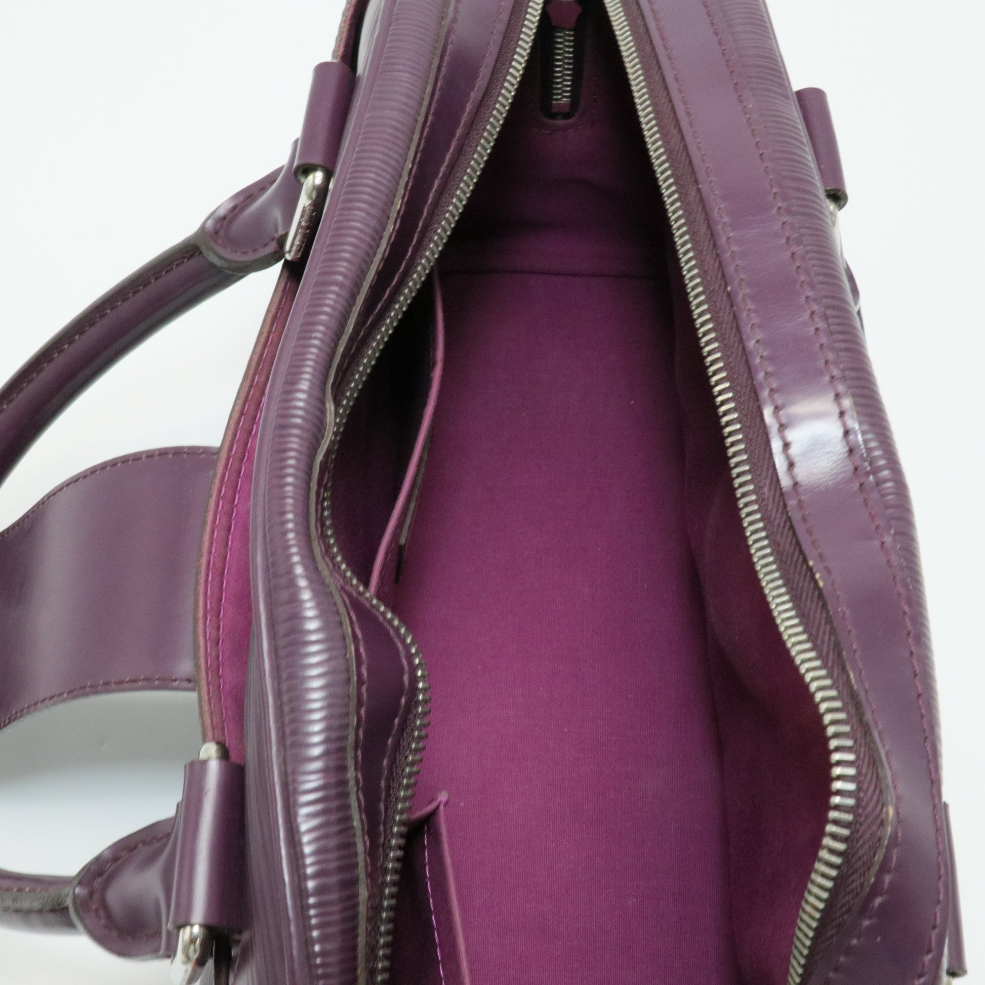 Purple Epi Leather Bowling Montaigne GM Bag