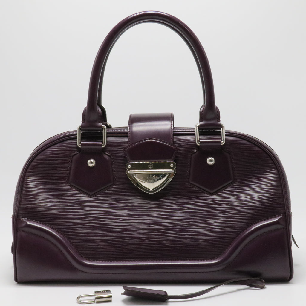 Purple Epi Leather Bowling Montaigne GM Bag
