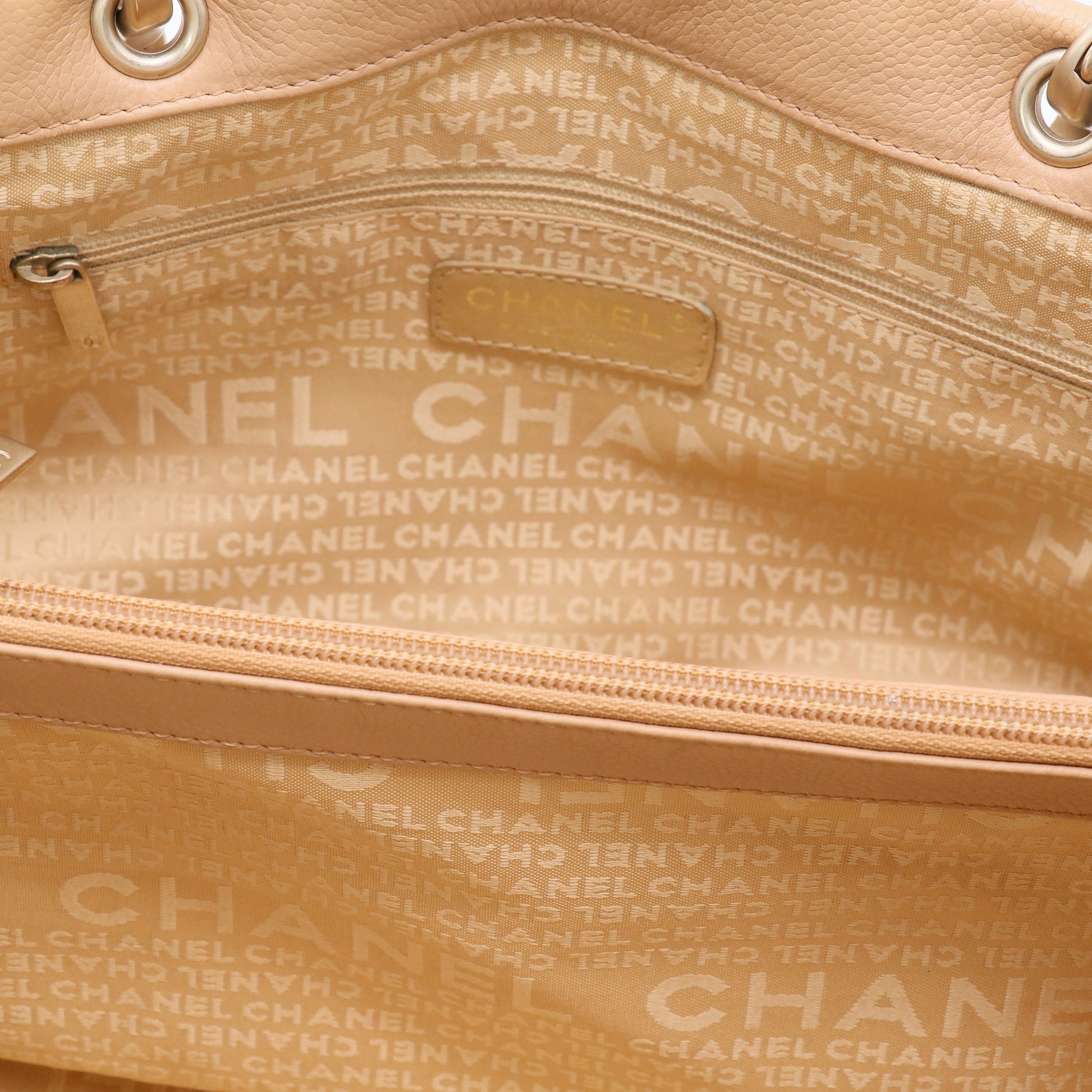 Chanel Brown Caviar Tote Bag Leather Twins