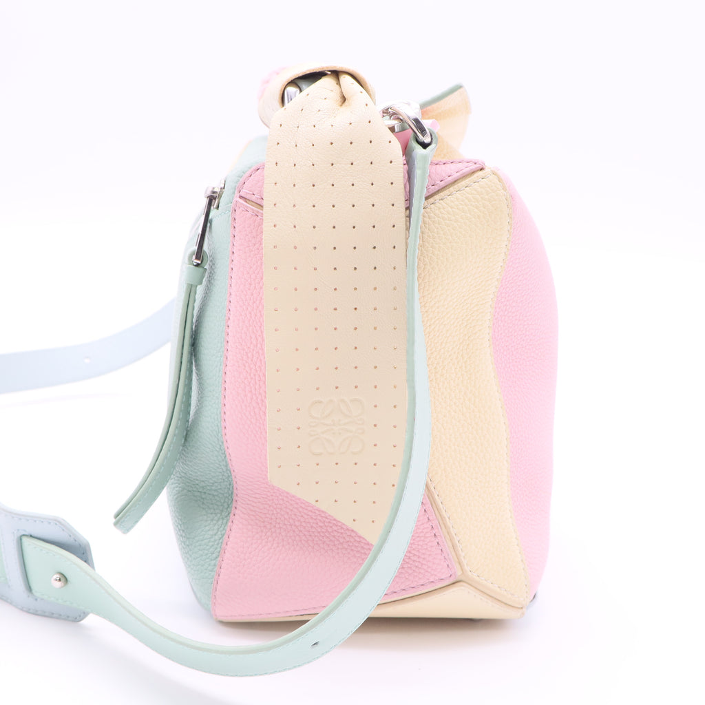 Puzzle Colorblock Bag Leather Medium Twins