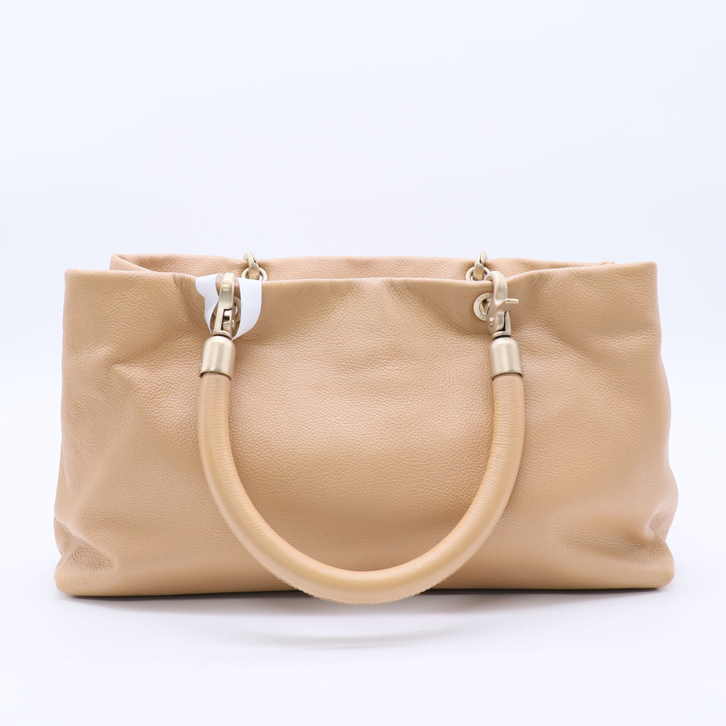 Chanel Brown Caviar Tote Bag Leather Twins