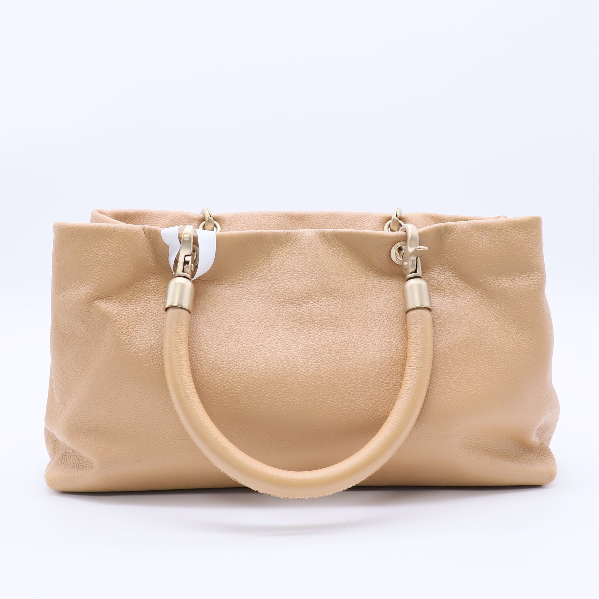 Chanel Brown Caviar Tote Bag Leather Twins