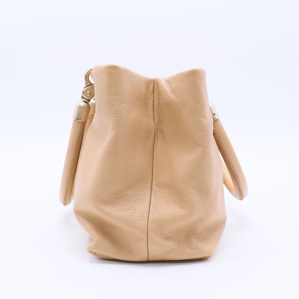 Chanel Brown Caviar Tote Bag Leather Twins