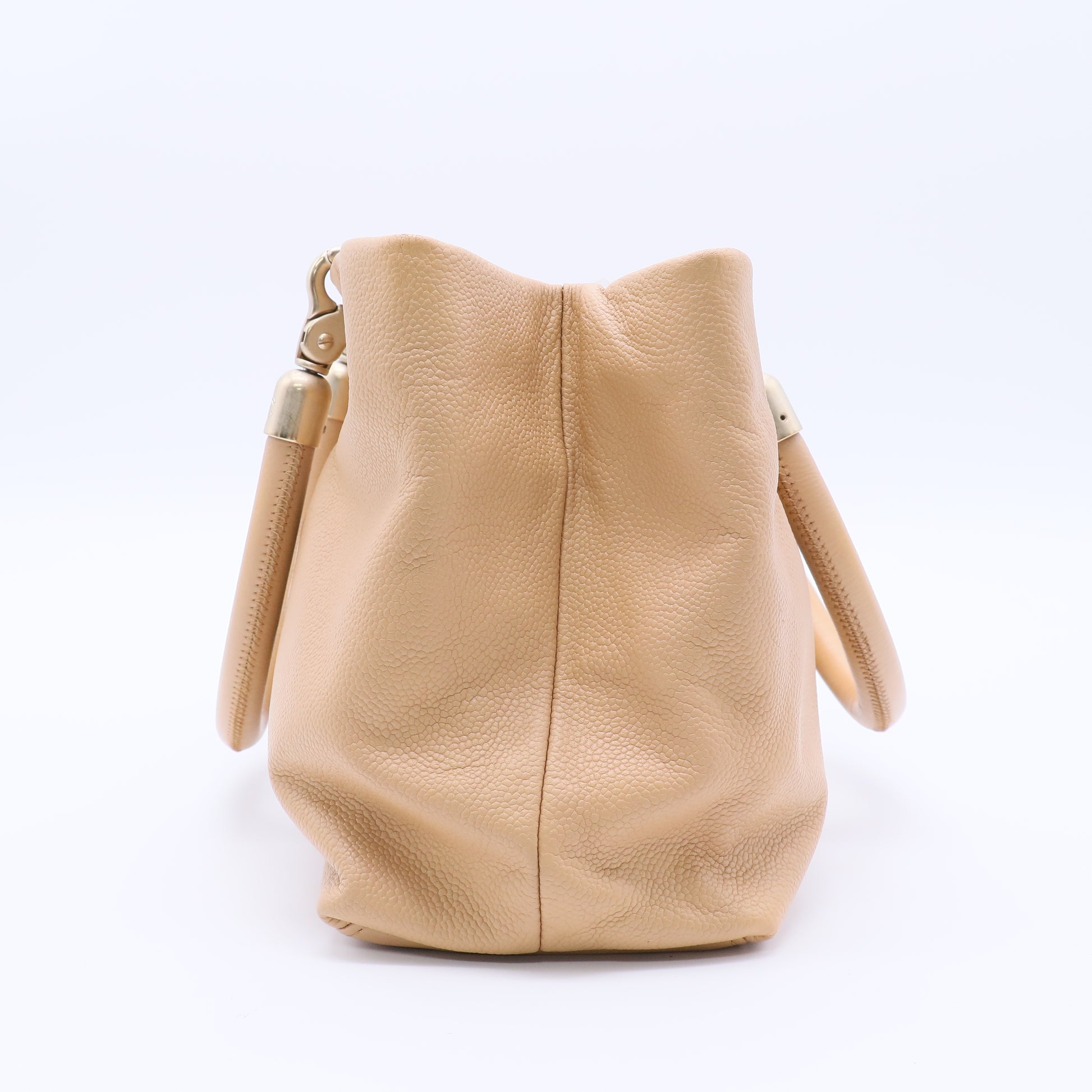 Chanel Brown Caviar Tote Bag Leather Twins