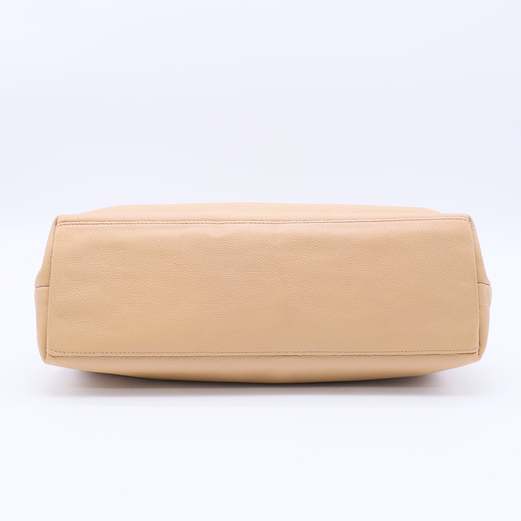 Chanel Brown Caviar Tote Bag Leather Twins