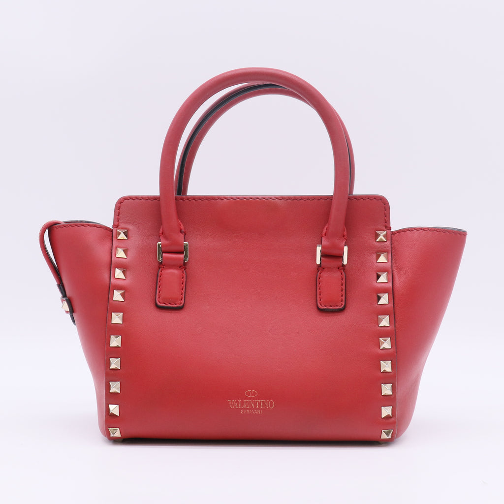 Valentino Garavani Vitello Mini Rockstud Double Handle Tote B22170