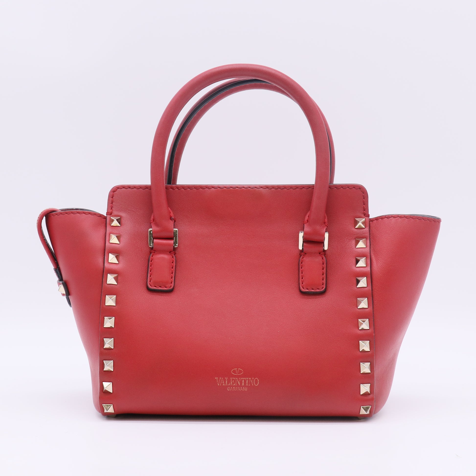 Valentino Garavani Vitello Mini Rockstud Double Handle Tote B22170