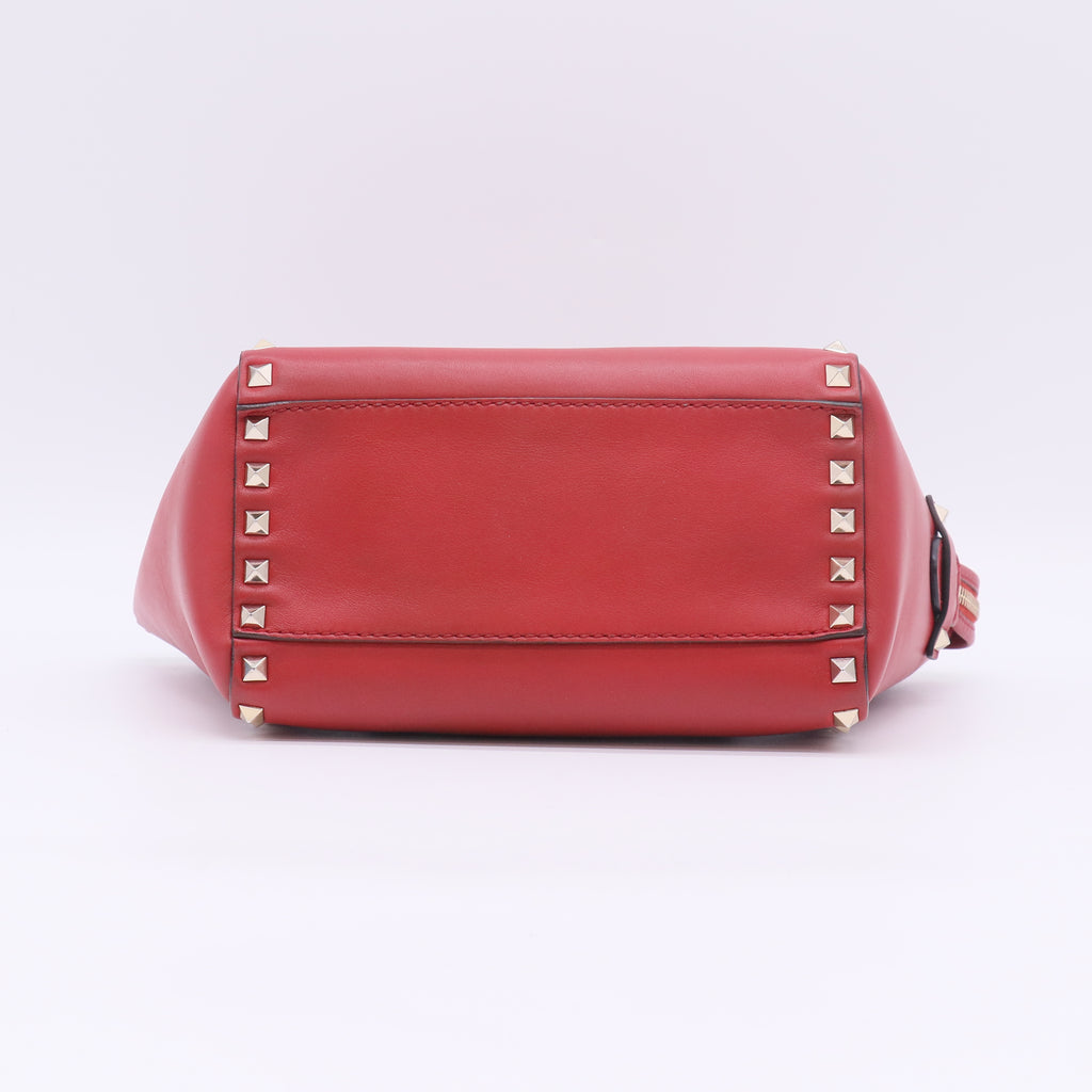 Valentino Garavani Vitello Mini Rockstud Double Handle Tote B22170