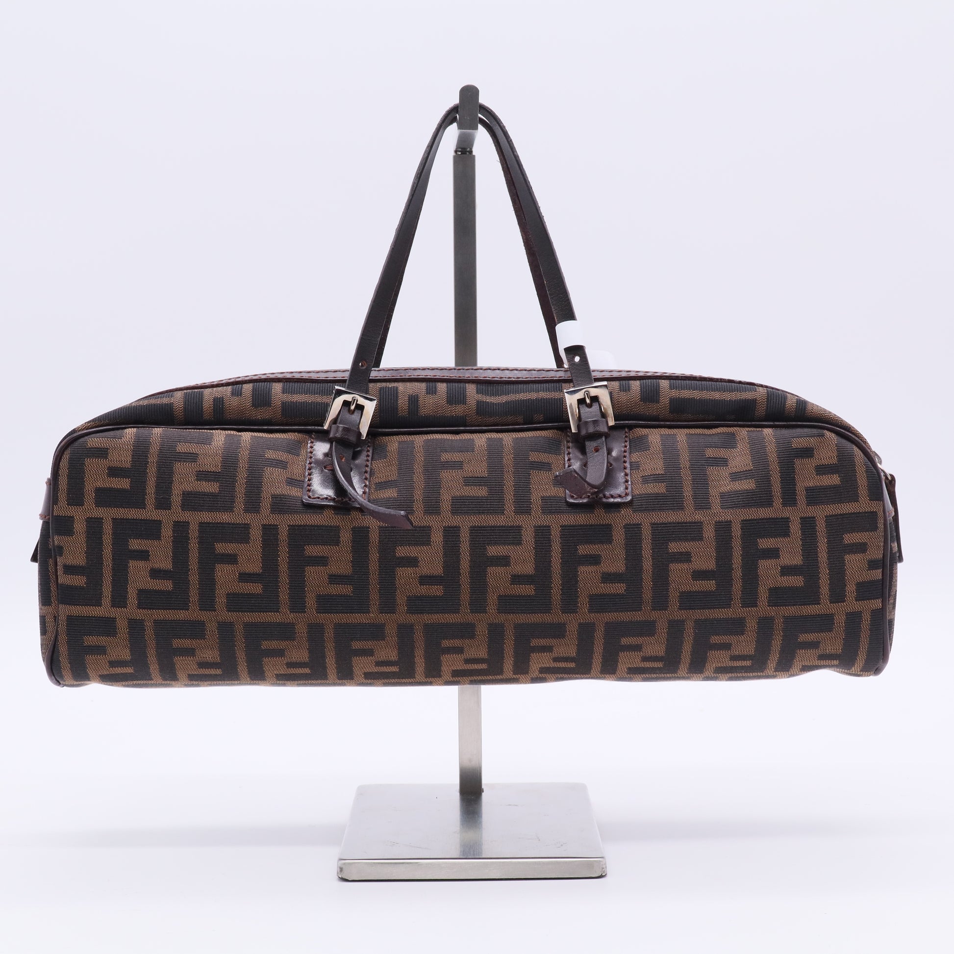 Fendi Vintage Belted Boston Bag Zucca Canvas Large twins B20900