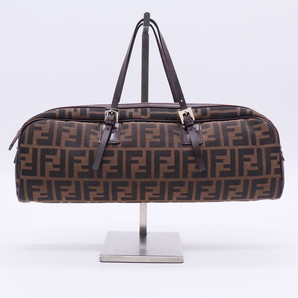 Fendi Vintage Belted Boston Bag Zucca Canvas Large twins B20900