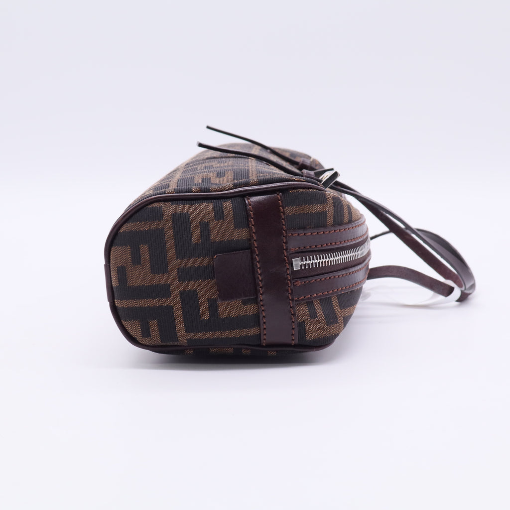 Fendi Vintage Belted Boston Bag Zucca Canvas Large twins B20900