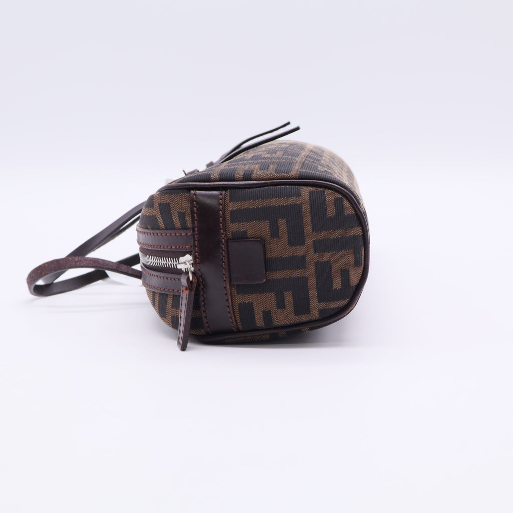 Fendi Vintage Belted Boston Bag Zucca Canvas Large twins B20900