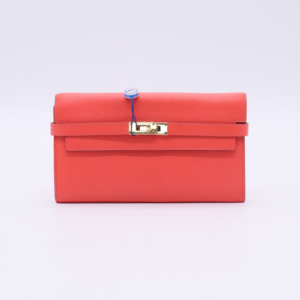 Rose Texas Epsom Leather Kelly Wallet twins ldj3408