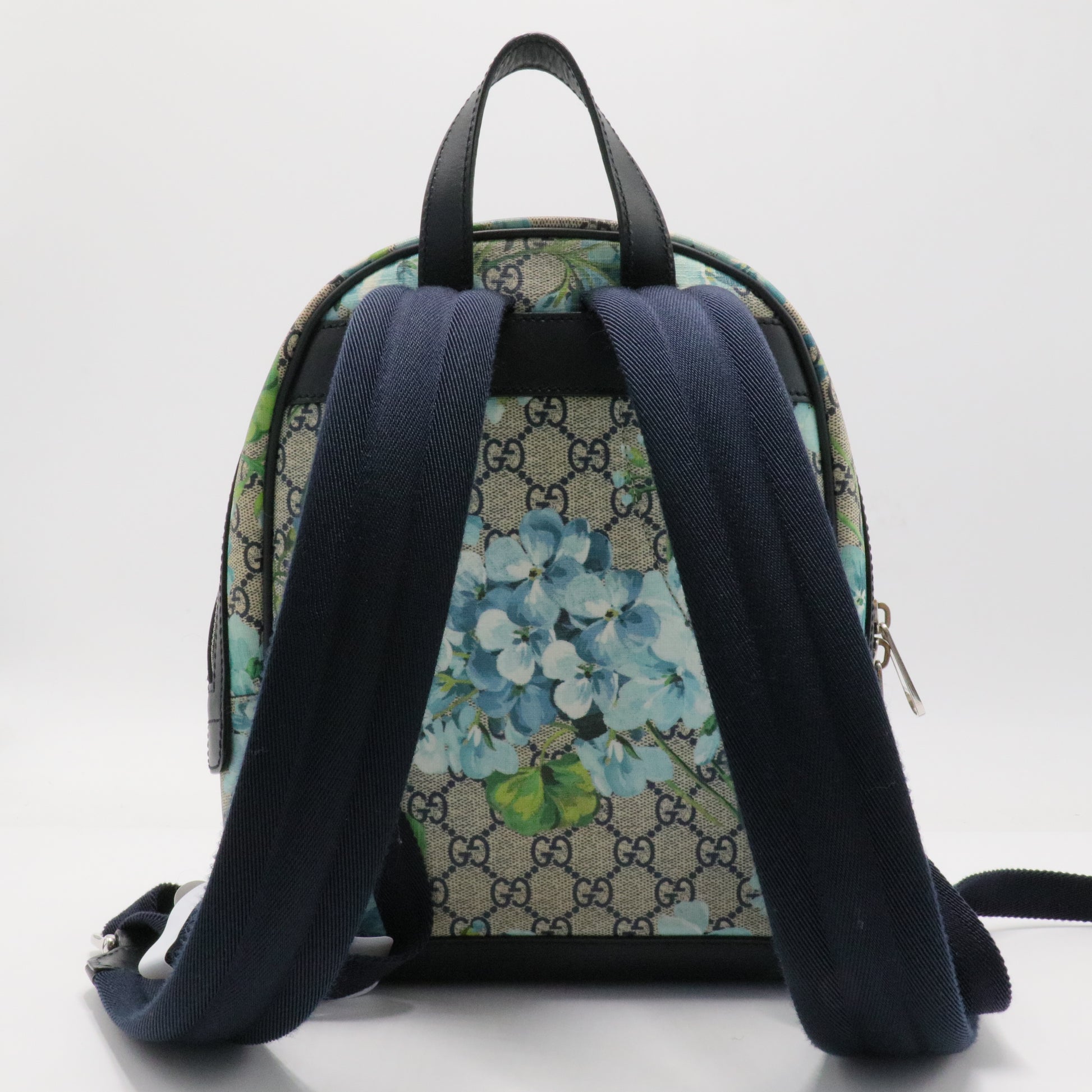 Zip Pocket Backpack Blooms Print GG Coated Canvas Small