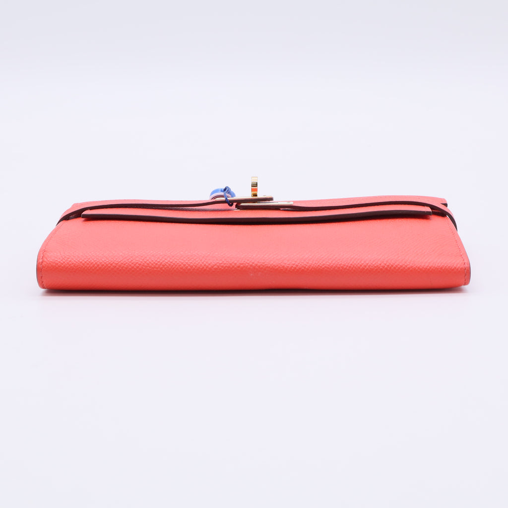 Rose Texas Epsom Leather Kelly Wallet twins ldj3408