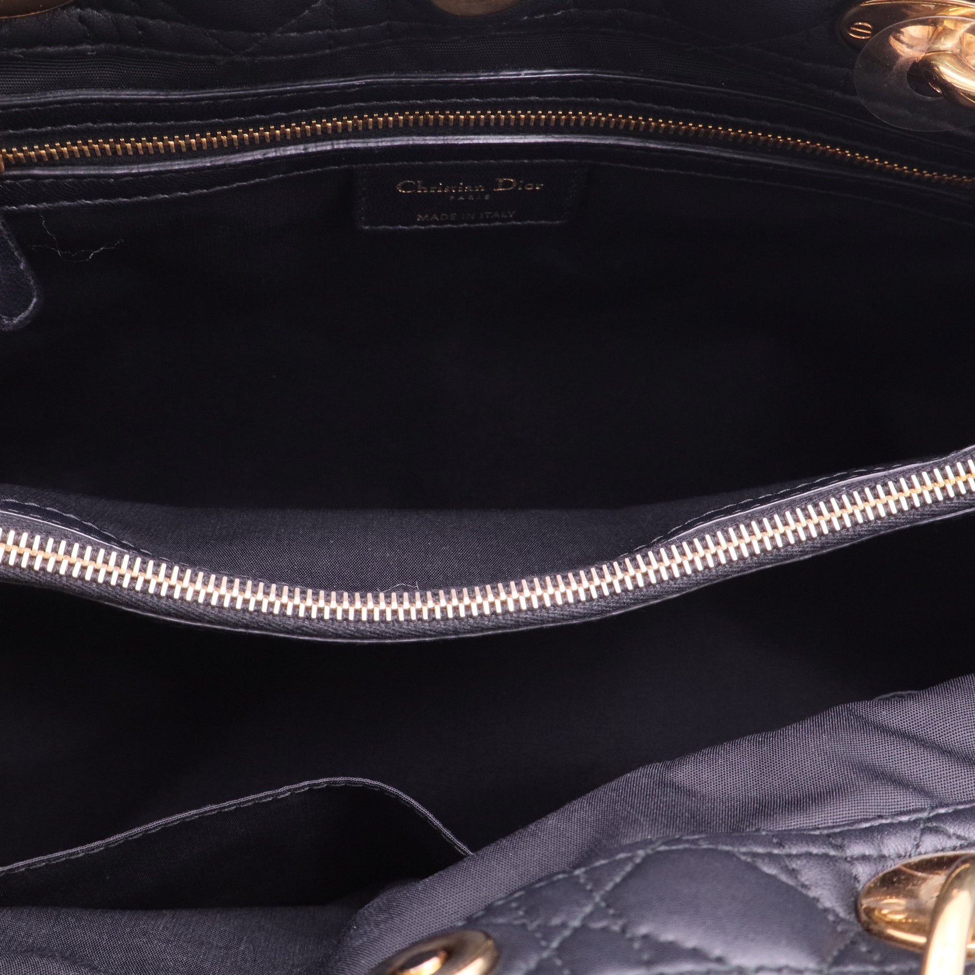 Dior Black Quilted Cannage Lambskin Dior Soft Shopping Tote twins