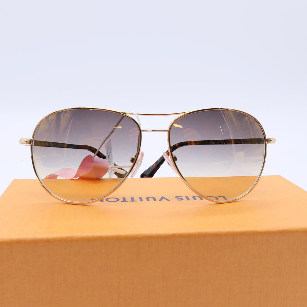 Goldtone Metal Frame Monogram Conspiration Pilote Sunglasses Twins LDJ3941