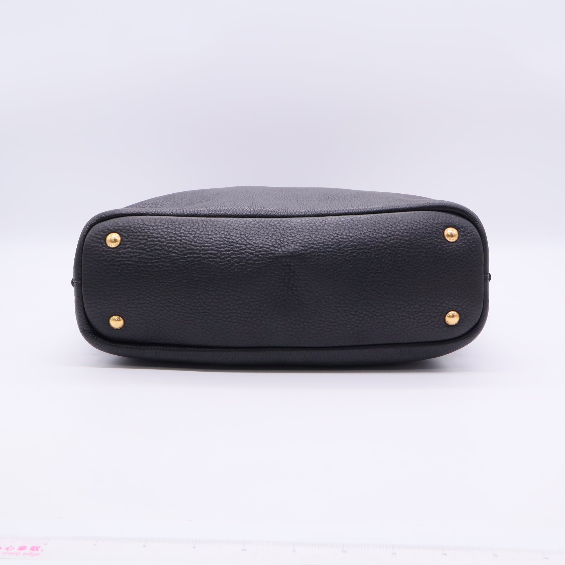 Prada Black Vitello Daino Leather Large Shopping Tote Bag twins B20817